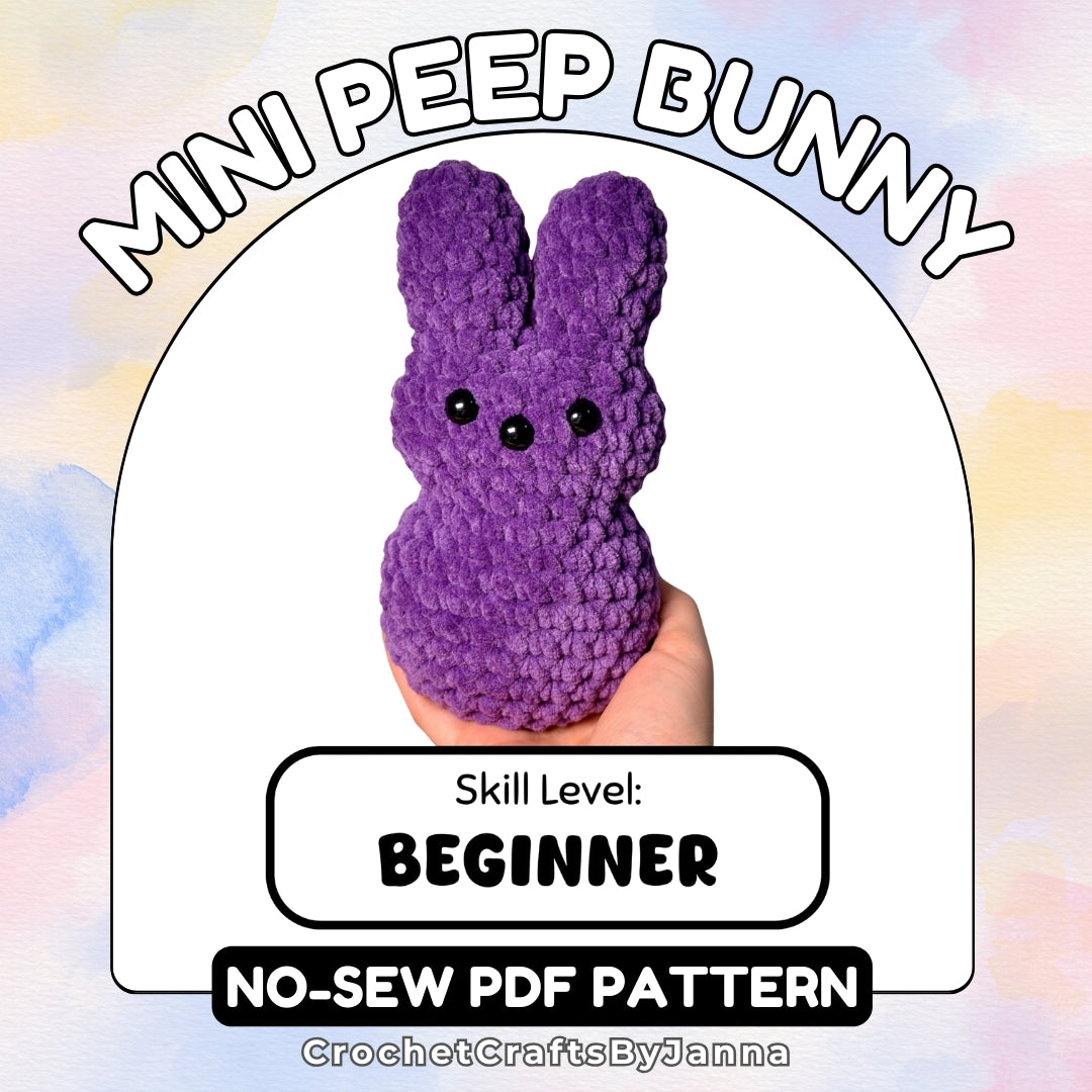 Mini Peep Bunny Marshmallow Crochet Pattern