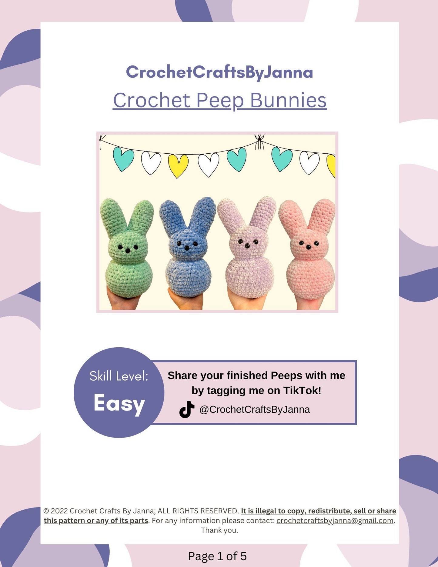 Peep Easter Bunny Crochet Pattern