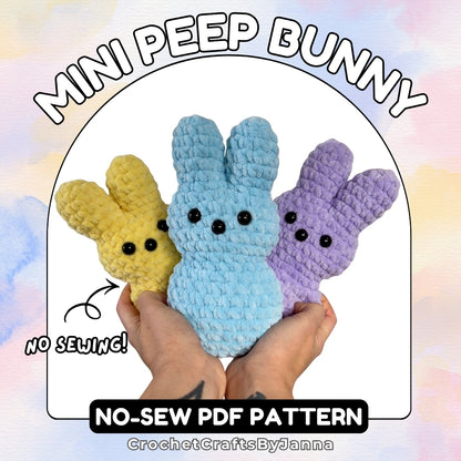 Mini Peep Bunny Marshmallow Crochet Pattern