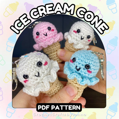 Mini Ice Cream Cone Crochet Pattern
