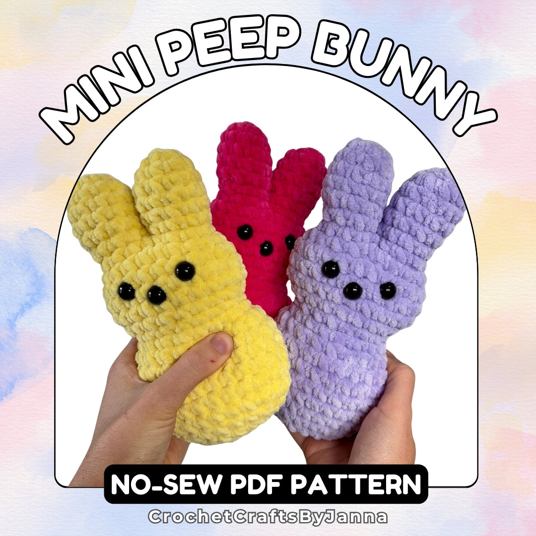 Mini Peep Bunny Marshmallow Crochet Pattern