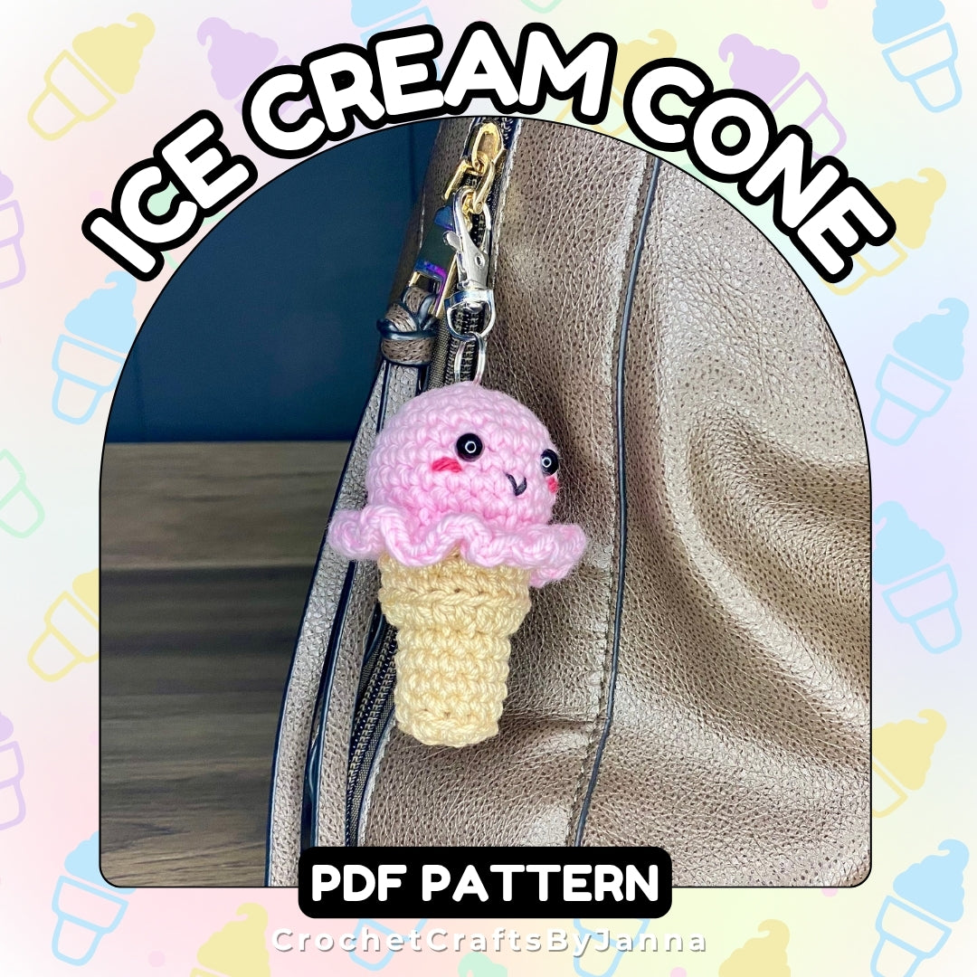 Mini Ice Cream Cone Crochet Pattern